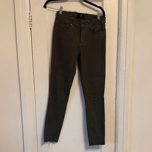 PAIGE Verdugo Ankle Raw Hem Chive Luxe Coating Jeans